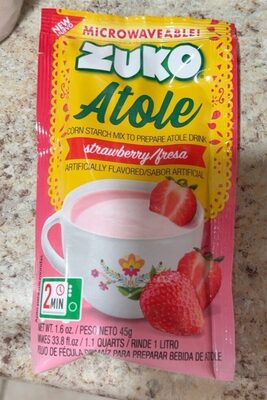 Strawberry Corn Starch Mix To Prepare Atole Drink, Strawberry