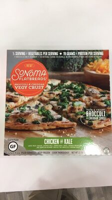 Chicken And Kale White Meat Chicken, Chopped Kale, Tomato Basil Sauce, Smoked Provolone, And Asiago Cheeses On A Crust Made With Broccoli & Cheddar, Broccoli & Cheddar