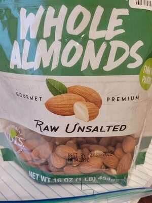 Raw Unsalted Whole Almonds, Raw Unsalted