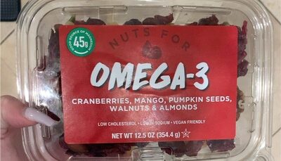 Omega-3 Cranberries, Mango, Pumpkin Seeds, Walnuts & Almonds Mix, Omega-3