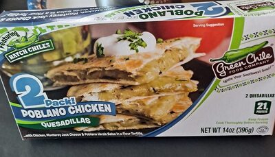 Poblano Chicken Quesadillas, Poblano Chicken