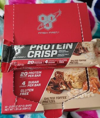 Salted Toffee Pretzel Flavor Protein Crisp Packed Bars, Salted Toffee Pretzel