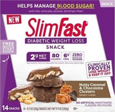 Nutty Caramel & Chocolate Clusters Diabetic Weight Loss Snack, Nutty Caramel & Chocolate Clusters