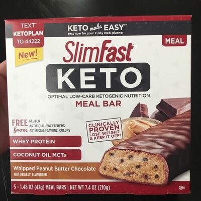 Keto Fat Bomb Meal Replacement Bars, Whipped Peanut Butter Chocolate, Whipped Peanut Butter Chocolate