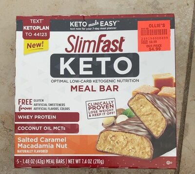 Salted Caramel Macadamia Nut Keto Meal Bar, Salted Caramel Macadamia Nut