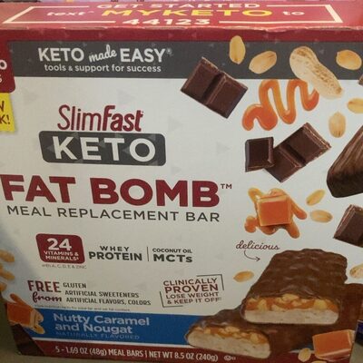Nutty Caramel And Nougat Flavored Keto Meal Bars, Nutty Caramel And Nougat