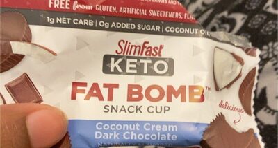 Coconut Cream Dark Chocolate Flavored Keto Fat Bomb Snack Cups, Coconut Cream Dark Chocolate