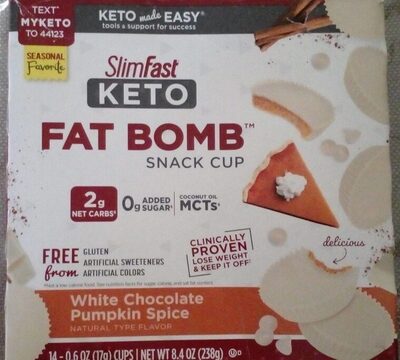 White Chocolate Pumpkin Spice Fat Bomb Snack Cup, White Chocolate Pumpkin Spice