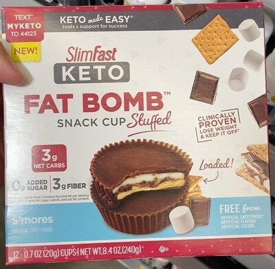 Keto Fat Bomb Stuffed Snack Cups, S'Mores, S'Mores