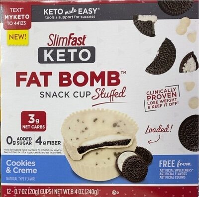 Keto Fat Bomb Stuffed Snack Cups, Cookies & Creme, Cookies & Creme