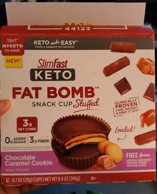 Keto Fat Bomb Stuffed Snack Cups, Chocolate Caramel Cookie, Chocolate Caramel Cookie
