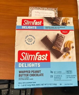 Whipped Peanut Butter Chocolate Delights Meal Replacement Bars, Whipped Peanut Butter Chocolate