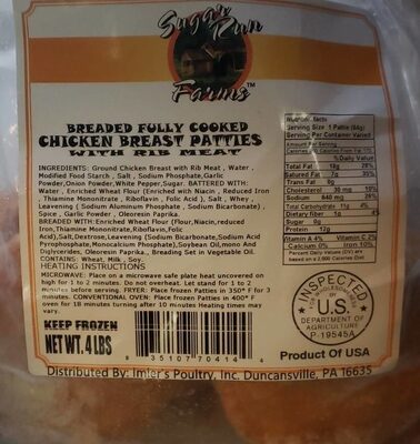 Breaded Fully Cooked Chicken Breast Patties With Rib Meat, Breaded Fully Cooked Chicken Breast