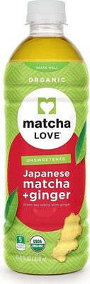 Unsweetened Japanese Matcha + Ginger Green Organic Tea, Unsweetened Japanese Matcha + Ginger Green