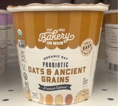 Oats & Ancient Grains Organic Oats & Happiness Oatmeal Cup With Probiotics Cultures, Oats & Ancient Grains