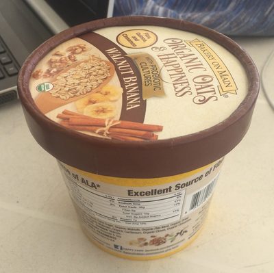 Organic Probiotic Walnut Banana Cup Oatmeal, Walnut; Banana
