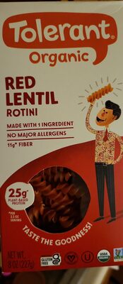 Organic Red Lentil Pasta, Rotini