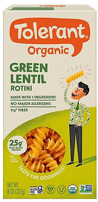 Organic Green Lentil Pasta, Rotini