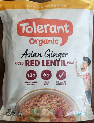 Asian Ginger Riced Red Lentil Pilaf, Asian Ginger