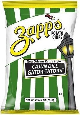 New Orleans Kettle Style Cajun Dill Gator-Tators Potato Chips, Cajun Dill Gator-Tators