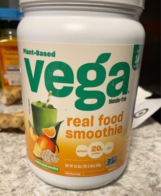 Real Food Protein 20 G Blender-Free Smoothie Drink Mix, Tropical Green Paradise, Tropical Green Paradise