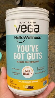 You'Ve Got Guts Prebiotic Fiber 5 G To Support Gut Health, Protein 15 G, Probiotics 2 Billion Cfus Blender-Free Smoothie Drink Mix, Choco Cinnamon Banana, Choco Cinnamon Banana