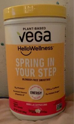Spring In Your Step Caffeine 100 Mg For Energy, Protein 15 G, Vitamin D Blender-Free Smoothie Drink Mix, Vanilla Cappuccino, Vanilla Cappuccino