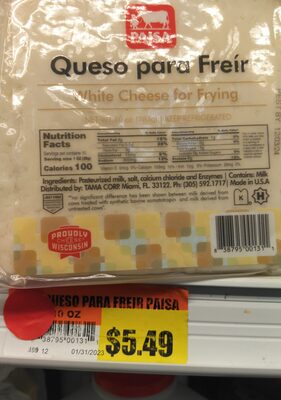 Queso Para Freir White Cheese For Frying, Queso Para Freir