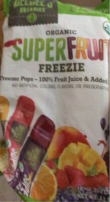 Organic Superfruit Freezie Bars, Strawberry Lemon, Mango Orange, Blueberry Pomegranate
