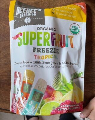 Tropical Organic Superfruit Freezie, Peach Passionfruit, Pineapple Coconut, Raspberry Lime