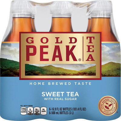 Gold Peak Sweetened Black Tea Bottles, 16.9 fl oz, 6 Pack