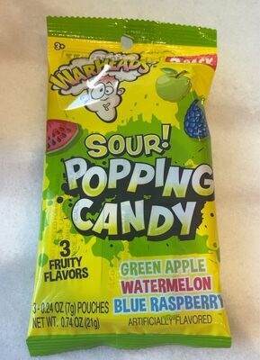 Green Apple Watermelon Blue Raspberry Flavored Popping Candy, Green Apple Watermelon Blue Raspberry