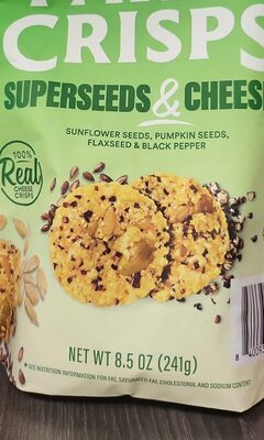 Superseeds & Cheese Sunflower Seeds, Pumpkin Seeds, Flaxseed & Black Pepper Oven-Baked Cheese Crisps, Superseeds & Cheese