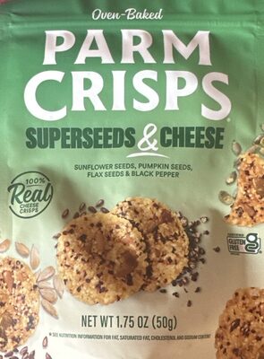Superseeds & Cheese Sunflower Seeds, Pumpkin Seeds, Flax Seeds & Black Pepper Oven-Baked Cheese Crisps, Superseeds & Cheese