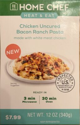Chicken Uncured Bacon Ranch Pasta Made With White Meat Chicken, Chicken Uncured Bacon Ranch Pasta