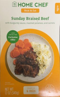 Sunday Braised Beef With Burgundy Sauce, Mashed Potatoes, And Carrots, Sunday Braised Beef