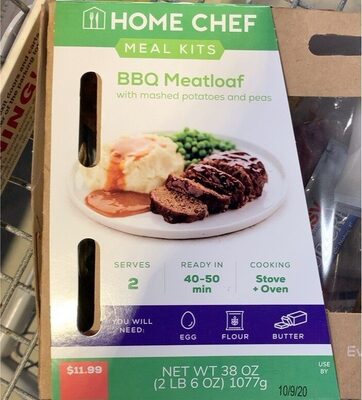 BBQ Meatloaf With Mashed Potatoes And Peas Meal Kits, BBQ Meatloaf