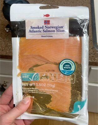 Traditional Smoked Norwegian Atlantic Salmon Slices, Traditional