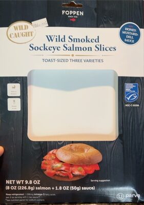 Toast-Sized Three Varieties Wild Smoked Sockeye Salmon Slices