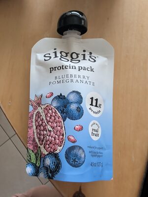 siggi's Reduced Fat Protein Pack, Blueberry Pomegranate, 4.5 oz. Yogurt Pouch