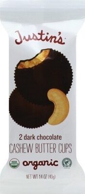 Organic Dark Chocolate Cashew Butter Cups, Dark Chocolate