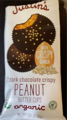 Organic Dark Chocolate Crispy Peanut Butter Cups, Dark Chocolate; Peanut Butter