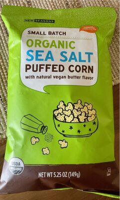 Sea Salt Organic Puffed Corn, Sea Salt