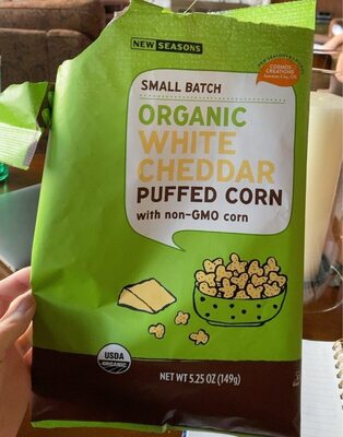 White Cheddar Organic Puffed Corn, White Cheddar