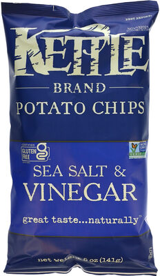 Kettle Brand Potato Chips, Salt & Vinegar Kettle Chips, 5 Oz