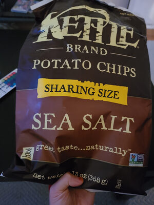 Kettle Brand Potato Chips, Sea Salt Kettle Chips, Party Size, 13 Oz