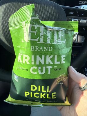 Kettle Brand Potato Chips, Krinkle Cut, Dill Pickle Kettle Chips, Snack Bag 2 Oz