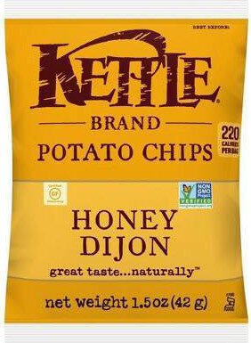 Kettle Brand Potato Chips, Honey Dijon Kettle Chips, Snack Bag, 1.5 Oz