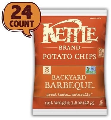 Kettle Brand Potato Chips, Backyard Barbeque Kettle Chips, Snack Bag, 1.5 Oz