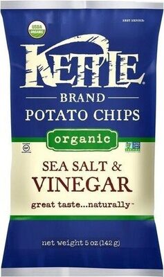 Kettle Brand Potato Chips, Sea Salt & Vinegar Kettle Chips, 5 Oz